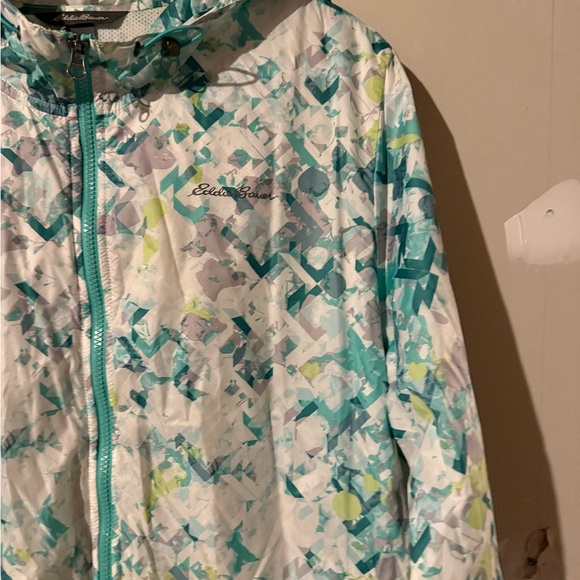 Eddie Bauer Teal and White Patterned Ski Jacket - Picture 2 of 6